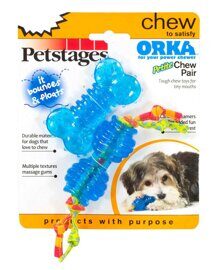 Petstages набор из двух игрушек для собак мелких пород "ОРКА косточка + гантеля" 7 см ультра-мини